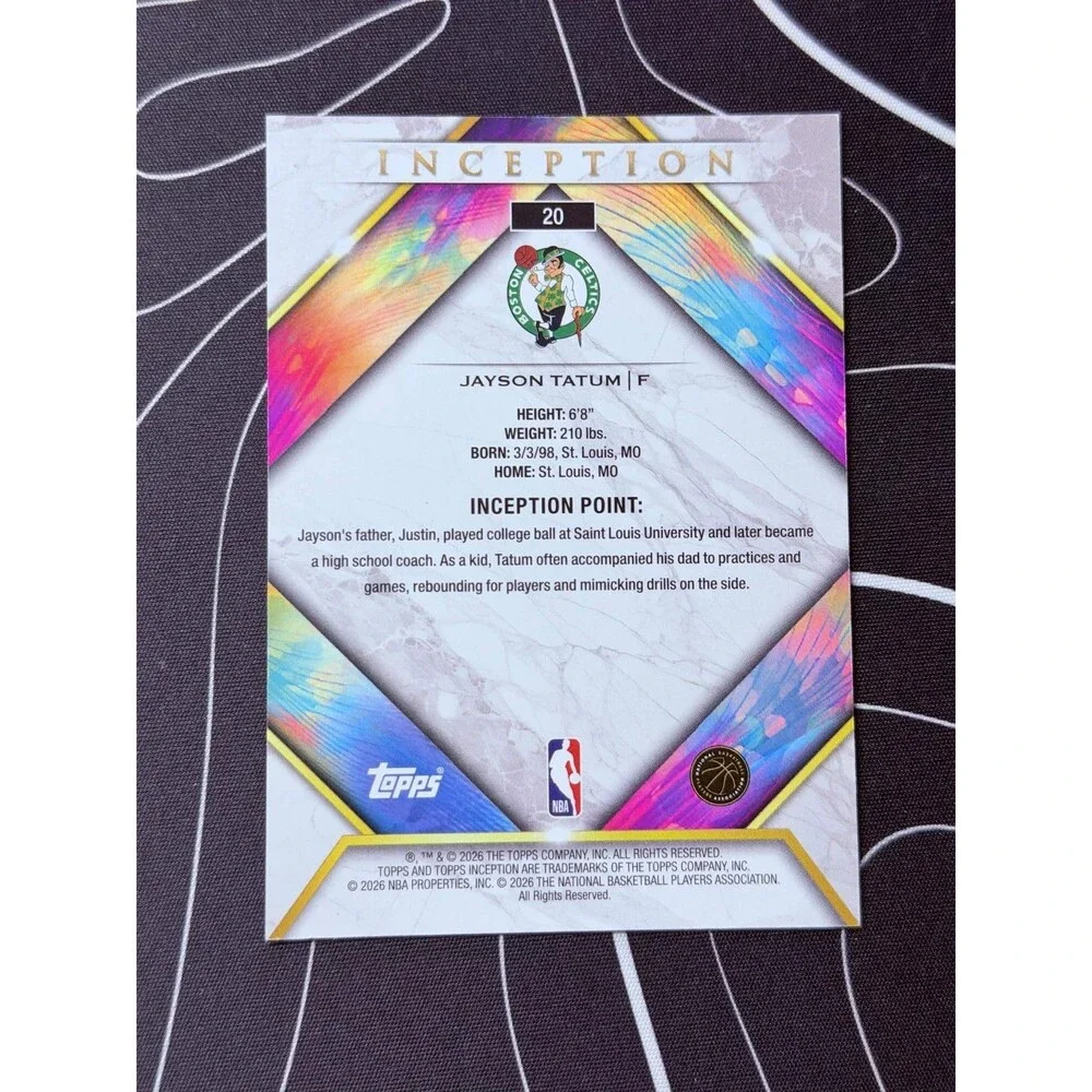 Topps Basketball Inception 2025-26 Jayson Tatum #20 Boston Celtics